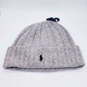 Polo Ralph Lauren Men's Beanie Skull Wool Cap Light Gray OS